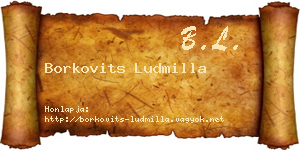 Borkovits Ludmilla névjegykártya